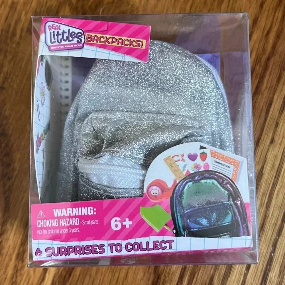 NEW Real Littles Mini Backpacks + 6 Surprises to Collect Metallic Silver